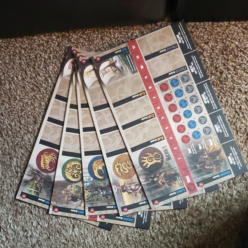CMON Blood rage upgrade cardboard clan boards x5 NM