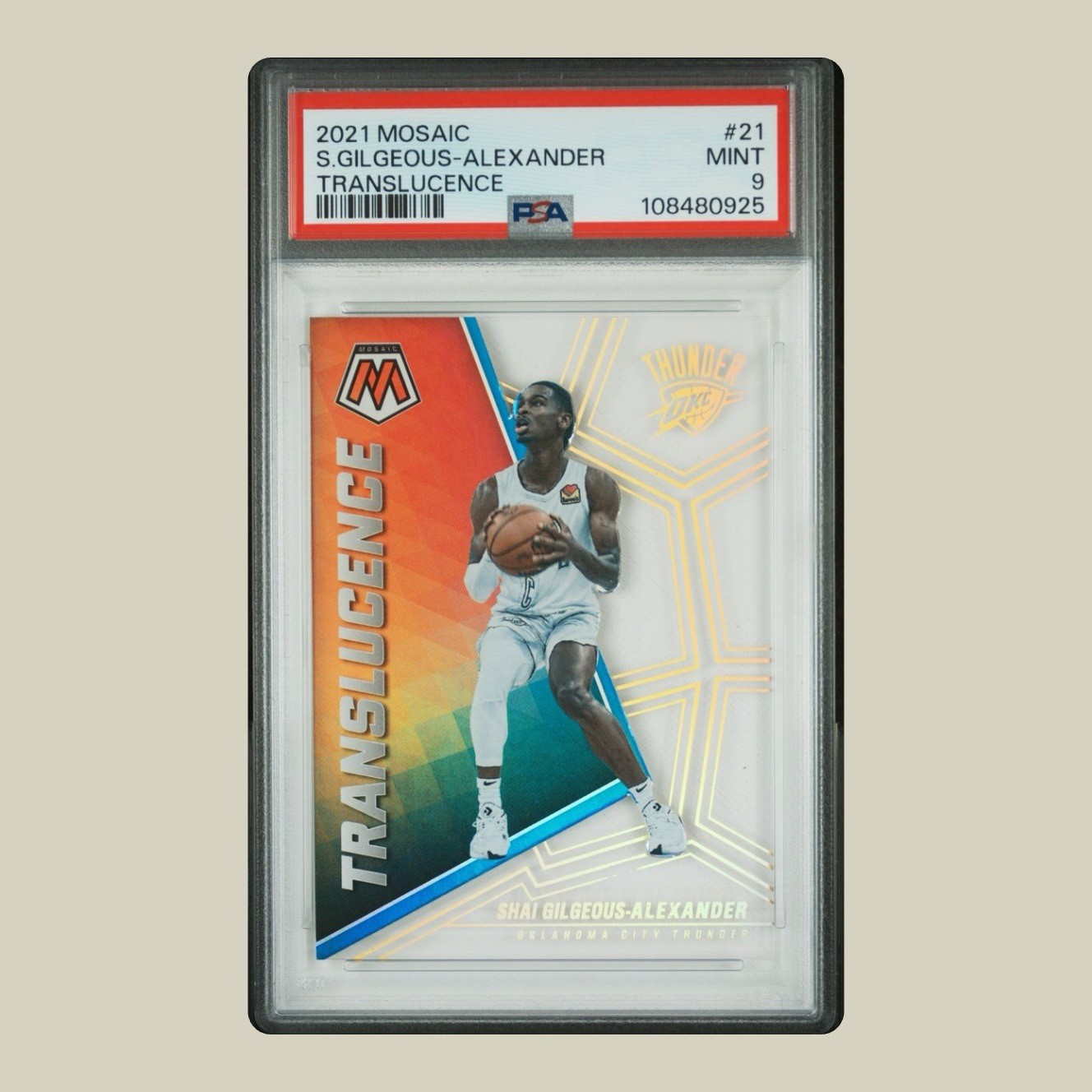 2021-22 Panini Mosaic Shai Gilgeous-Alexander Translucence SSP Case Hit Thunder