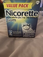 Nicorette 2 mg Nicotine Stop Smoking Aid Gum, White Ice Mint - 160 Count