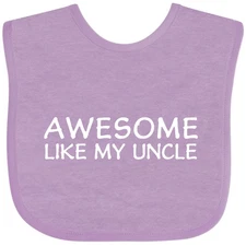Inktastic Awesome Like My Uncle Baby Bib Loves Me Nephew Love Cute Cutie Sweet