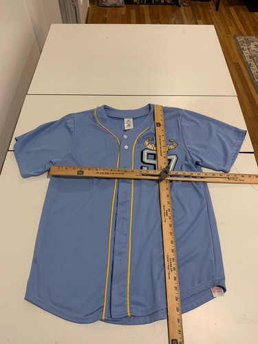 Disney Hercules Jersey Adult Medium Blue 97 Baseball Embroidered Stitched Casual - Picture 5 of 6