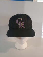 Vintage Colorado Rockies Snapback Hat Cap MLB Black Drew Pearson Companies