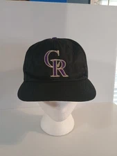 Vintage Colorado Rockies Snapback Hat Cap MLB Black Drew Pearson Companies