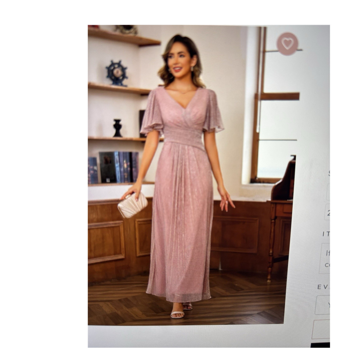 Wear Your Love Mauve Pleated V-Neck Flutter Sleeve Long Gown Formal | eBay Wear Your Love Mauve Pleated V-Neck Flutter Sleeve Long Gown Formal | eBay