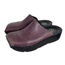 Wolky Roll Clog Purple Slip On Leather Comfor...