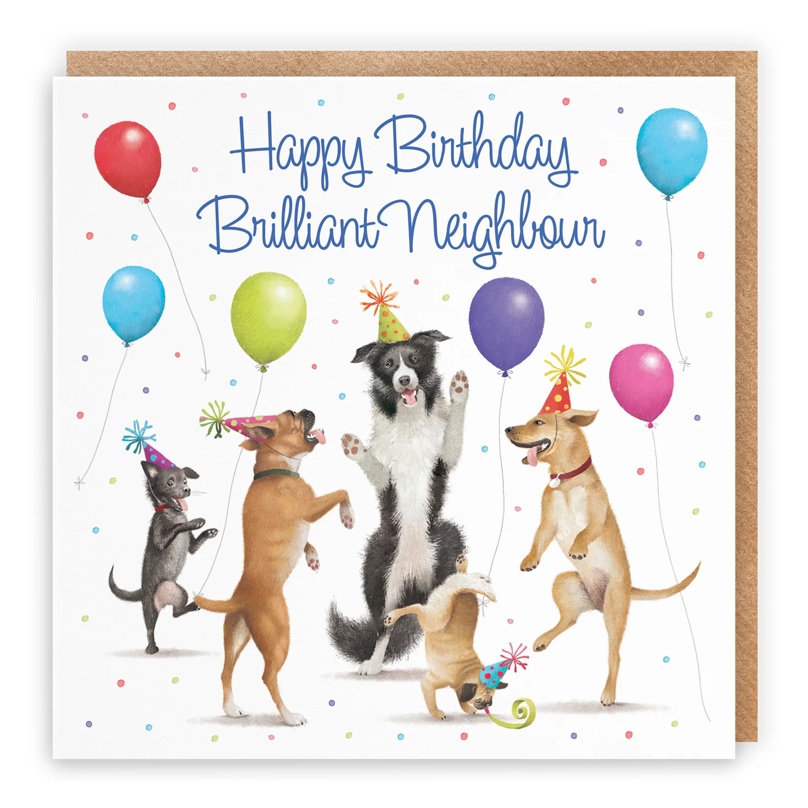 Neighbour Birthday Card Dancing Dogs Milo's Gallery