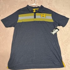 NWT Men's XL Colosseum NCAA University of Michigan Wolverines Golf Polo Shirt