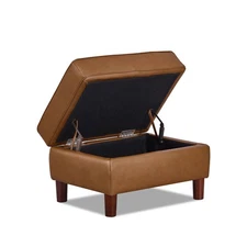 Bella Leather Storage Ottoman: Stylish, Functional, Premium Quality Home Decor