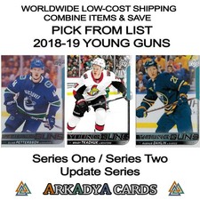 2018-19 Upper Deck Series ONE / TWO / UPDATE Young Guns PICK FROM LIST