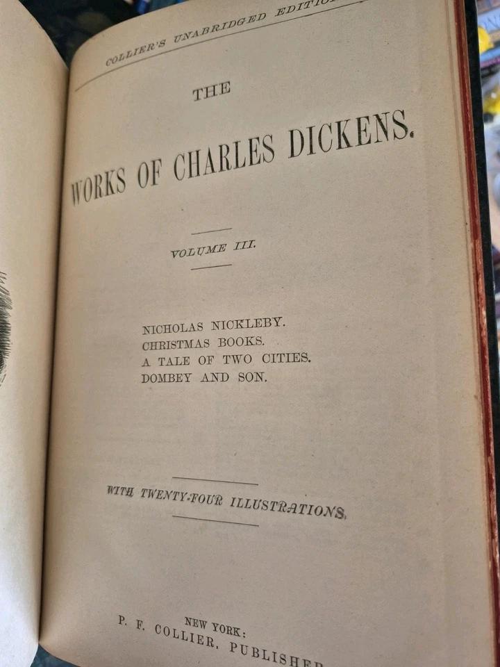 Antique 1870 The Works of Charles Dickens Collier's Unabridged Set Of 6 Volumens - Image 4 of 4