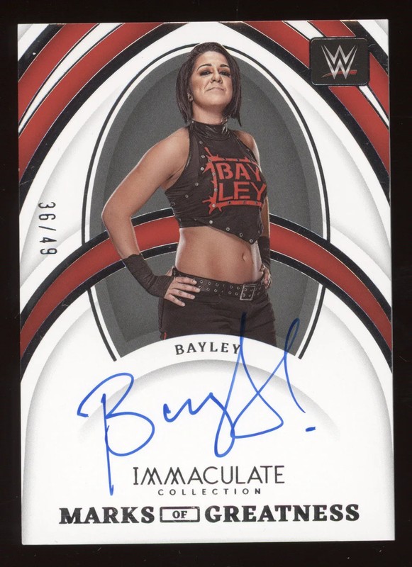 2022 Panini Immaculate Collection Marks of Greatness Bayley #MG-BYL 36/49