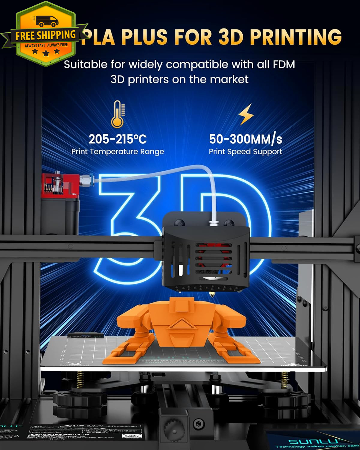 PLA+2.0 3D Printer Filament Bundle, Multicolor PLA+ Filament 1.75mm