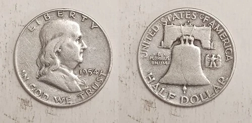 1954-D Franklin Half Dollar - 90% Silver - VG to VF