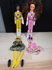 VTG 1994 Bandai Power Rangers Aisha & Kimberly 9" Doll Pink Yellow Accessories