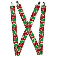 Buckle-Down Suspenders, Christmas Trees Stars Red White Green 1.5-In (Us Import)