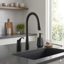Kohler Simplice Single Handle Pull-Down Kitchen Faucet, 3-Function, 9 Reach,