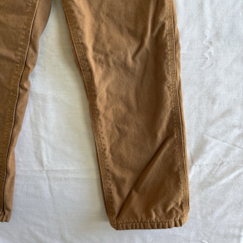 Carhartt Boys Youth Size 8 Tan Canvas Plaid Flannel Lined Carpenter Jeans Cute - Picture 5 of 12