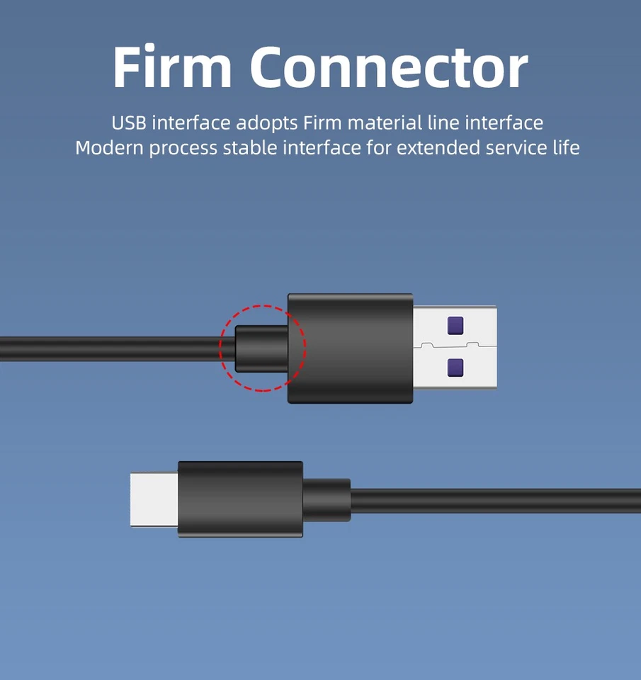 USB to Type C Charger Cable 3A Fast Charging Lead Data Cord For Samsung Huawei - Image 4 of 4