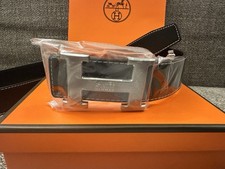 HERM S MEN'S BELT 38MM REVERSIBLE LEATHER STRAP TOGO CALFSKIN - 115 cm - NEW