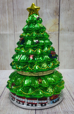 Vintage Mr. Christmas Hinged Animated Music Box Christmas Tree 12'' 2006 FLAW