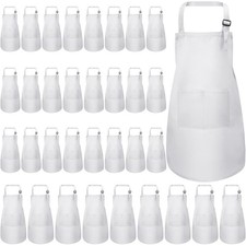 Children s Artist Aprons 35 Pcs Adjustable Chef Painting Cooking White Age 7-13