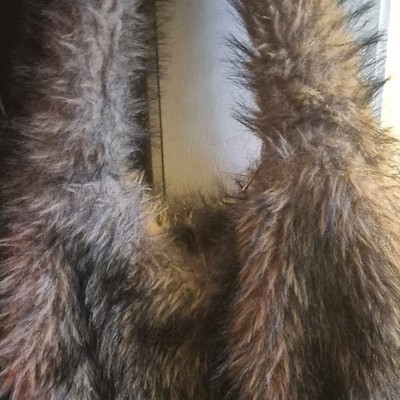 Hair-On Long Pile Fur Pelt Hide Craft Material for Crafts Gray Brown