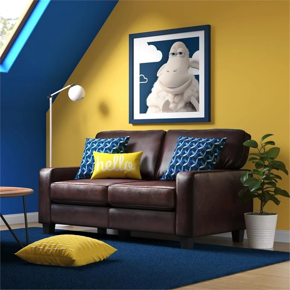 Sofá Loveseat Serta Palisades 61" Brazo de Pista con Fundas Extraíbles Marrón Castaño Foto 3 de 4