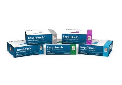 EASYTOUCH PRESSURE ACTIVATED SAFETY LANCETS 28G exp. 7/24/2024