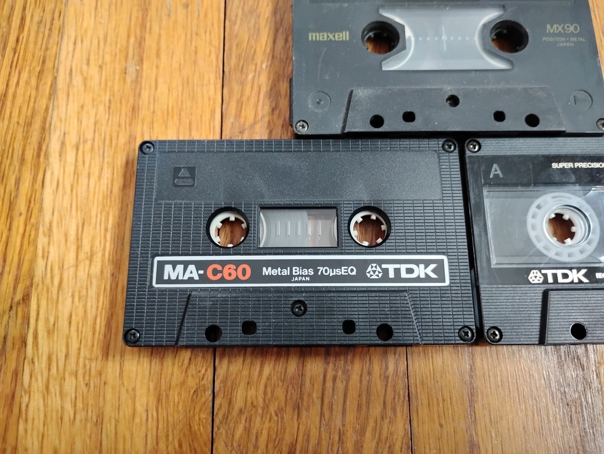 Lot of 3 TYPE IV Cassettes - TDK MA-110 - TDK MA-C60 - Maxell MX90