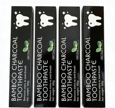 FLUORIDE FREE FRESH MINT TOOTHPASTE Natural Bamboo Activated Charcoal Whitening