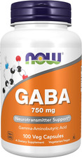 Supplements, GABA Gamma-Aminobutyric Acid 750Mg, Neurotransmitter Support , 10
