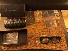 PHILIPP PLEIN VPP056 EYEGLASS FRAME/GLASSES SIGNATURE SKULL LOGO EXCLUSIVE RARE