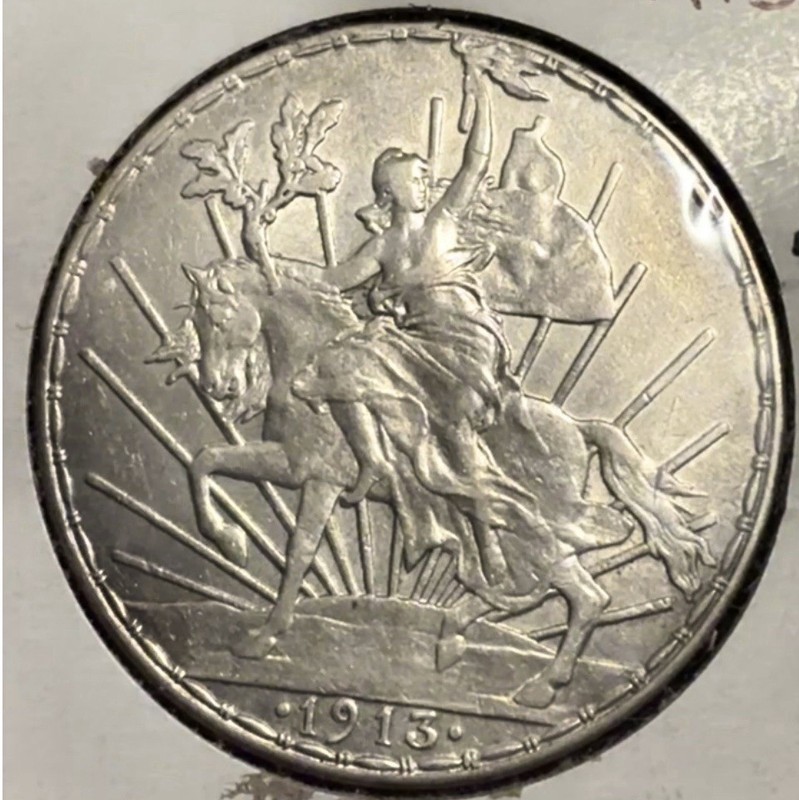 1913/2 Mexico Caballito 1 Peso Silver Coin KM# 453 Scarce Overdate
