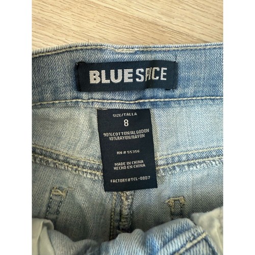 Blue Spice Straight Jeans Girl’s Kid’s Size 8 Blue Denim Distressed Zip Fly - Picture 5 of 5