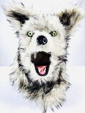 Wolf Mask With Movable Jaw Halloween Party Play Theater Performer Adult Sz