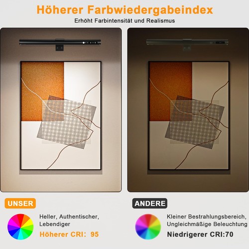 ENCOFT Bilderleuchte Kabellos 5000mAh Darts Licht 40cm Bildbeleuchtung Akku mit - Bild 8 von 24