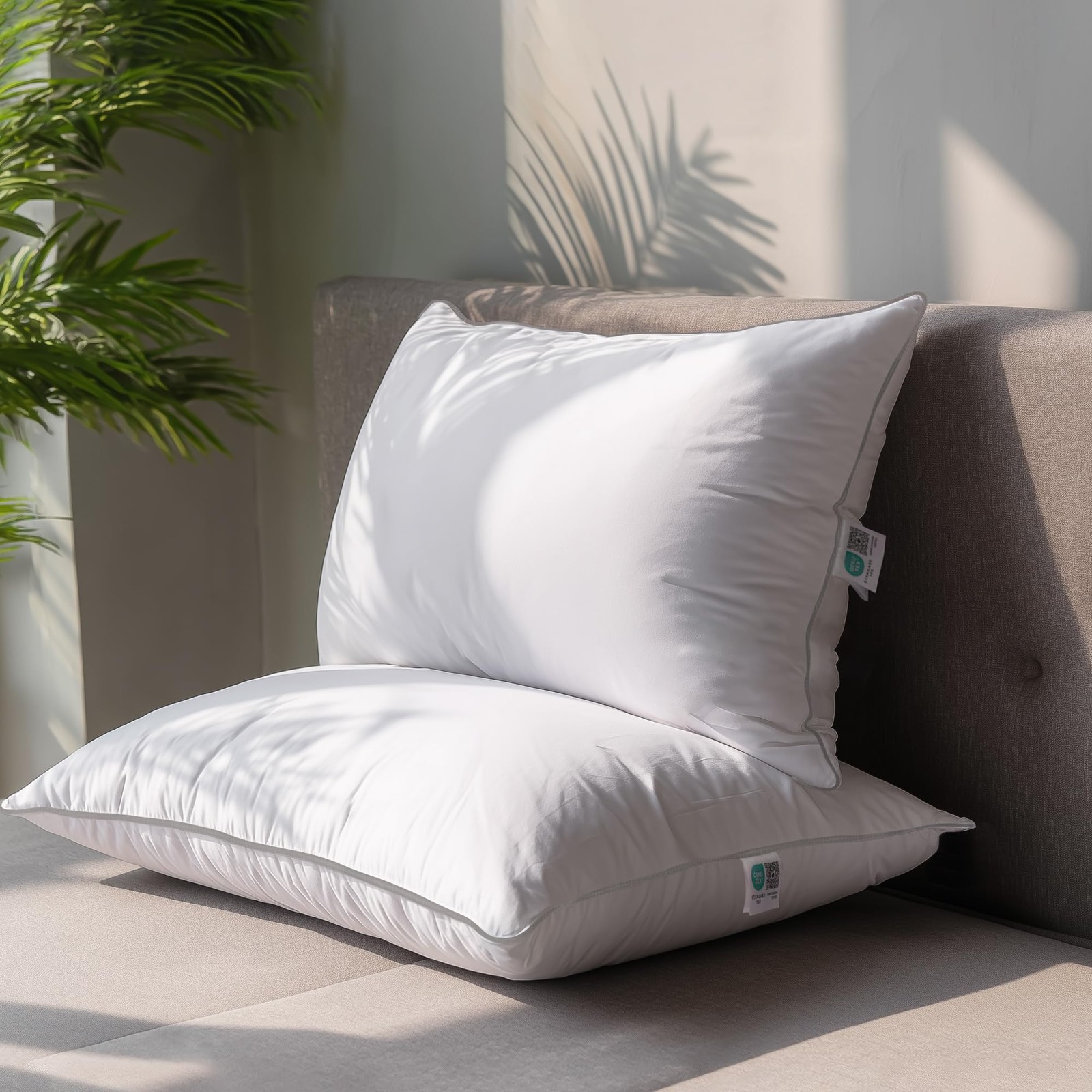 2 Pack, Goose Feather And Down Pillows, Luxury Hotel Qualit.