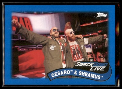 2018 Topps WWE Heritage Tag Teams and Stables BLUE #TT-1 Cesaro & Sheamus #31/50