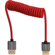 KONDOR BLUE Coiled Mini HDMI to Full HDMI, 12-24-Inch, Cardinal Red