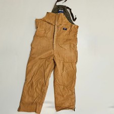 Vintage Walls Blizzard Pruf Insulated Bib Overalls XL Short Tan Russia Made Duck