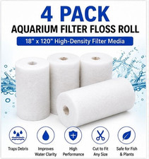 4 Pack Aquarium Filter Floss Roll 18 x120 Pond Filter Media Pad Cut to Fit