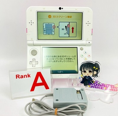 Nintendo new 3DS XL Pink White Console Japanese Language Only & AC