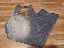 Vintage Y2K Akademiks Wide Leg Baggy Embroidered Pockets Hip Hop Jeans Men's 44