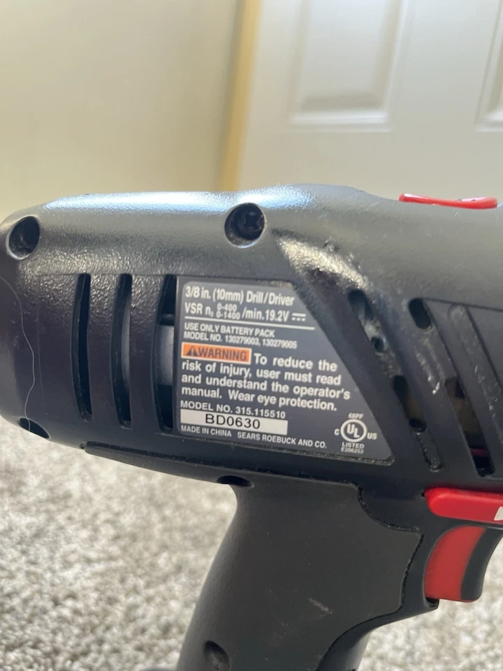 Craftsman 19.2v Volt 3/8" inch (10 mm) Drill 315.115890 - Image 4 of 4