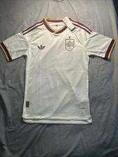 Spain Away National Team Soccer Jersey White/Maroon/Gold Size S/M/L World Cup 26