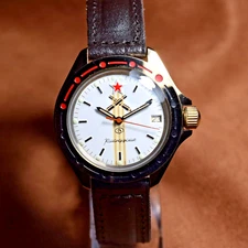 Soviet Vostok Watch Komandirskie Military Style Vintage Men's Wristwatch Wostok