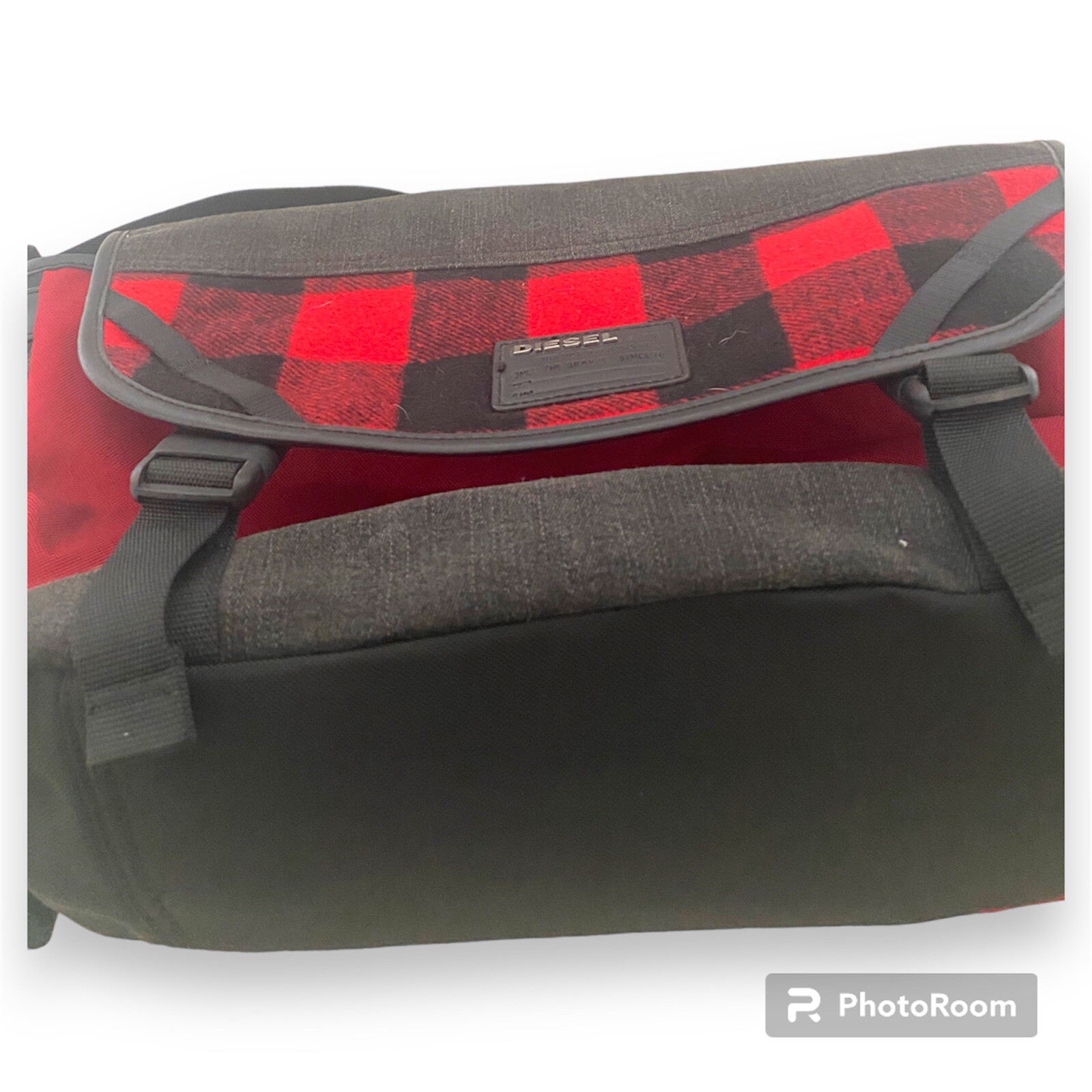 Diesel Men's Check Running Messenger Bag, tartan & denim eBay