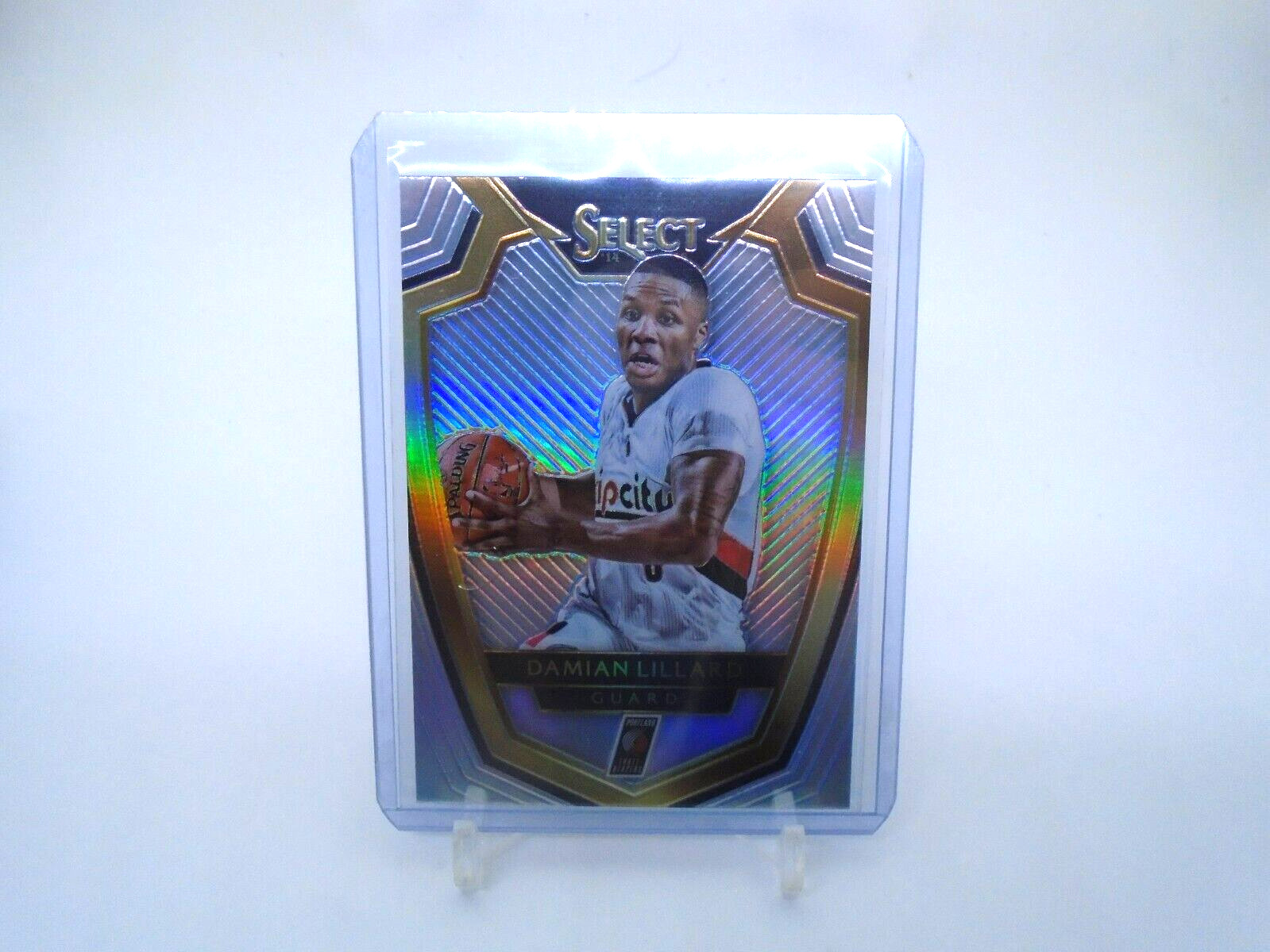 2014-15 PANINI SELECT #143 DAMIAN LILLARD SILVER PRIZM