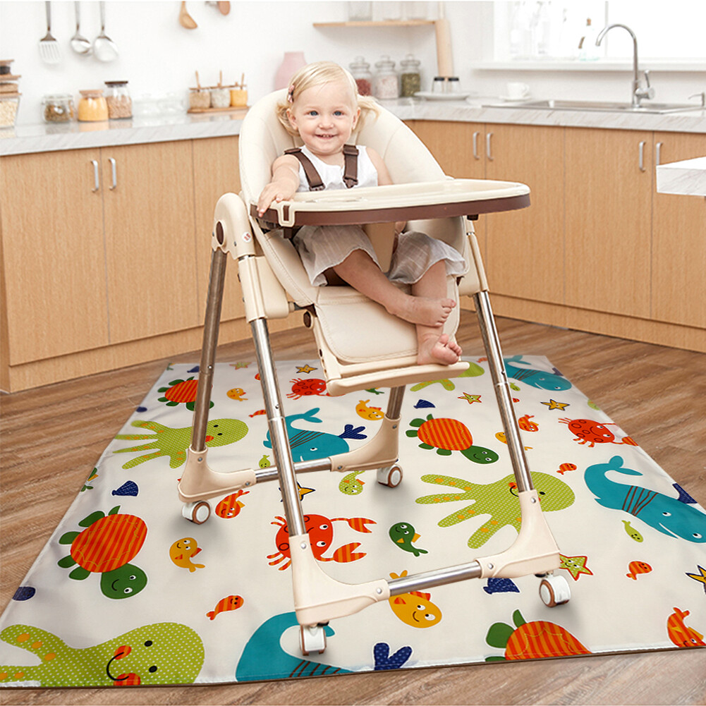 Non Slip Baby High Chair Mat 110x110 Non Slip Splash Mat Under