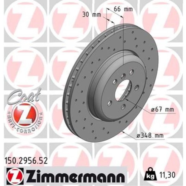 Zimmermann 2X Bremsscheibe Vorne Ø348 Mm InnenbelüFtet Gelocht FüR BMW X3 G01-image